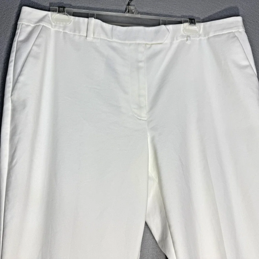 Tommy Hilfiger Ivy Straight Leg Pants‎ Womens Size 16 White Cotton Preppy Career